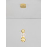 Lampa wiszące kule glamour Conti LED 14cm złoty / przeźroczysty