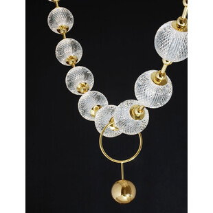 Lampa wisząca szklane kule glamour Jewels LED XII 185cm przezroczysty / złoty