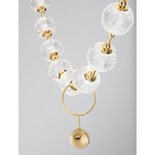 Lampa wisząca szklane kule glamour Jewels LED XII 185cm przezroczysty / złoty