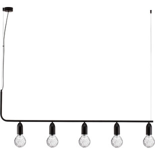 Lampa wiszące "żarówki" na kablu Denno V 128cm czarna