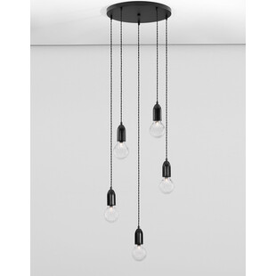 Lampa wiszące "żarówki" na kablu Denno V 40cm czarna