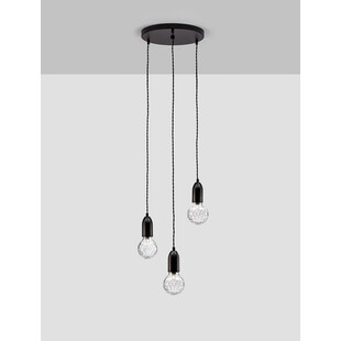 Lampa wiszące "żarówki" na kablu Denno III 30cm czarna