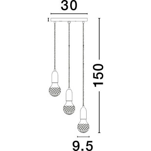 Lampa wiszące "żarówki" na kablu Denno III 30cm mosiężna