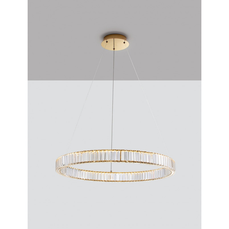 Lampa wisząca kryształowa glamour Queen LED 60cm przeźroczysty / złoty