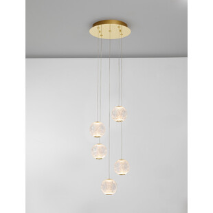 Lampa wisząca szklane kule glamour Jewels LED V 30cm przezroczysty / złoty