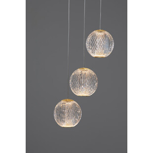 Lampa wisząca szklane kule glamour Jewels LED III 22cm przezroczysty / złoty