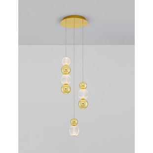 Lampa wiszące kule glamour Conti LED III 30cm złoty / przeźroczysty