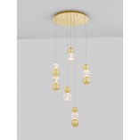 Lampa wiszące kule glamour Conti LED V 53cm złoty / przeźroczysty