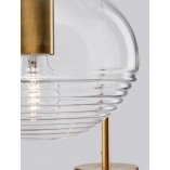 Lampa wisząca szklane kule retro Lenart III przeźroczysty / mosiądz