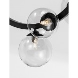 Lampa wisząca designerska szklane kule Nerro 65cm przeźroczysty / czarny