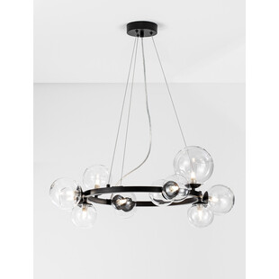 Lampa wisząca designerska szklane kule Nerro 65cm przeźroczysty / czarny