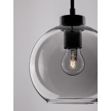 Lampa wisząca szklana kula retro Tempo 20cm szkło dymione