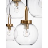 Lampa wisząca szklana retro Astri IV 97,5cm przeźroczysty / mosiądz