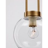 Lampa wisząca szklana retro Astri 20cm przeźroczysty / mosiądz