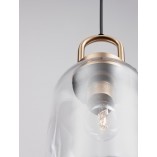 Lampa wisząca szklana retro Astri 15,5cm przeźroczysty / mosiądz