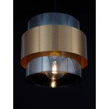 Lampa wisząca szklana glamour Nanno 18cm szkło dymione / mosiądz
