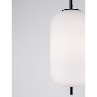 Lampa wisząca szklana Tamo 22cm biało-czarna