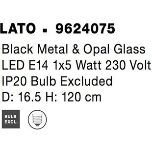 Lampa wisząca szklana Tamo 16,5cm biało-czarna