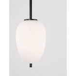 Lampa wisząca szklana Tamo 15,8cm biało-czarna