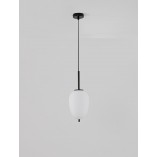 Lampa wisząca szklana Tamo 15,8cm biało-czarna