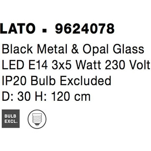 Lampa wisząca szklana Tamo III 30cm biało-czarna
