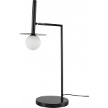 Lampa stołowa szklana kula designerska Morgan opal / czarny