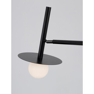 Lampa podłogowa szklana kula designerska Morgan opal / czarny