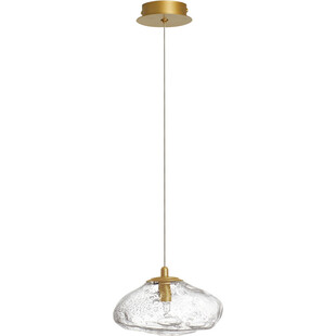 Lampa wisząca szklana glamour Crushed 20cm przeźroczysty / mosiądz