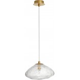 Lampa wisząca szklana glamour Crushed 26cm przeźroczysty / mosiądz