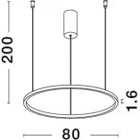 Lampa wisząca nowoczesna okrągła Cirkel LED 80cm szczotkowane srebro