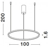 Lampa wisząca nowoczesna okrągła Cirkel LED 100cm szczotkowane srebro