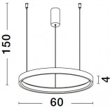 Lampa wisząca okrągła Bunder LED 60cm szczotkowane srebro