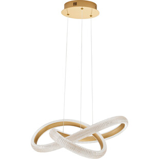 Lampa wisząca glamour z kryształkami Sando LED 52,5cm mosiężna