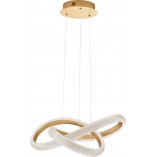 Lampa wisząca glamour z kryształkami Sando LED 52,5cm mosiężna