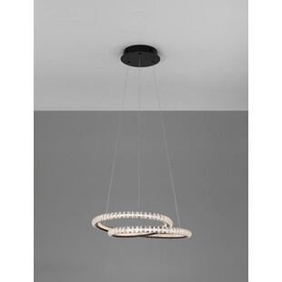 Lampa wisząca nowoczesna z kryształkami Bueno LED 48cm czarna