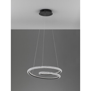 Lampa wisząca nowoczesna z kryształkami Bueno LED 48cm czarna