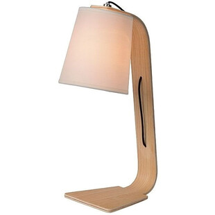 Lampa biurkowa drewniana skandynawska Nordic Biała marki Lucide
