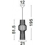 Lampa wisząca sznurkowa boho Darby 21cm czarna