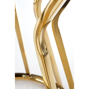 Stolik szklany glamour Afina 45cm lustro / złoty Halmar