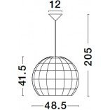 Lampa wisząca rattanowa kula boho Saparua 48,5cm