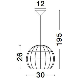 Lampa wisząca rattanowa kula boho Saparua 30cm