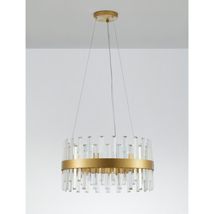 Lampa wisząca kryształowa glamour Taja 55cm przeźroczysty / satynowe złoto