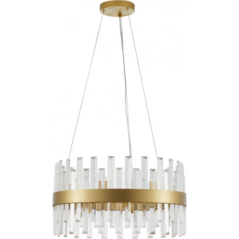 Lampa wisząca kryształowa glamour Taja 55cm przeźroczysty / satynowe złoto