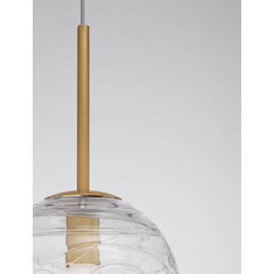 Lampa wisząca szklana kula glamour Nebuu 25cm przeźroczysty / mosiądz