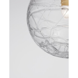 Lampa wisząca szklana kula glamour Nebuu 25cm przeźroczysty / mosiądz