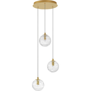 Lampa wisząca szklane kule glamour Nebuu III 25cm przeźroczysty / mosiądz