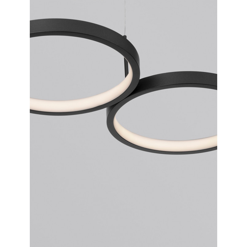 Lampa wiszące okręgi nowoczesne Raan LED 84cm czarna