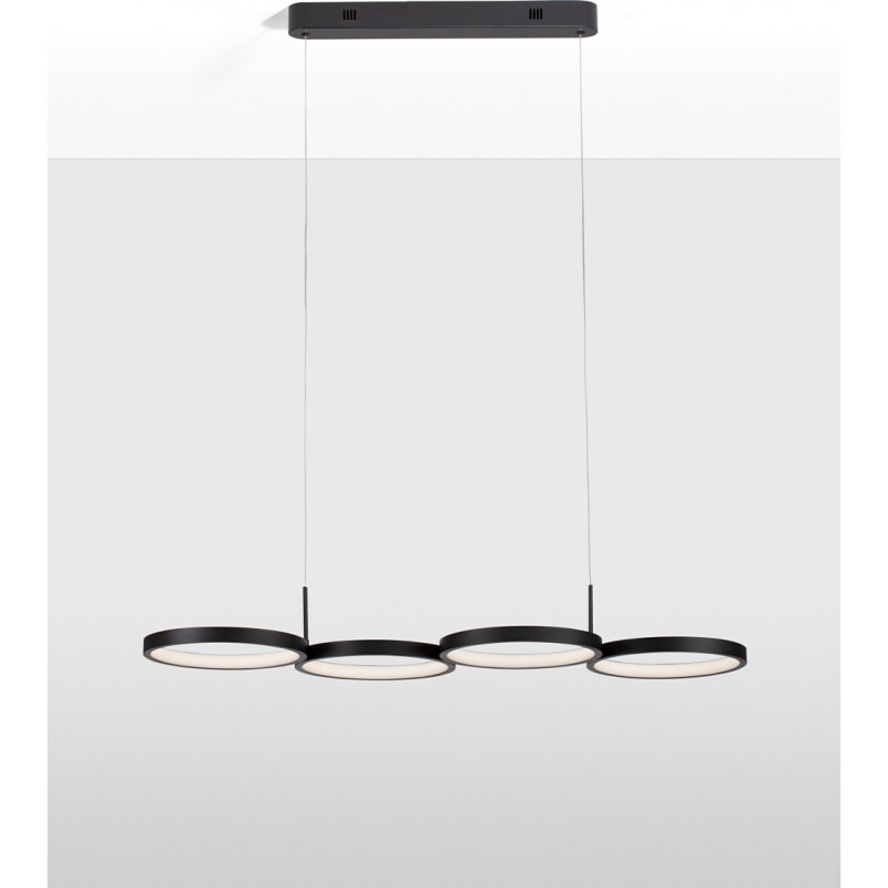 Lampa wiszące okręgi nowoczesne Raan LED 84cm czarna