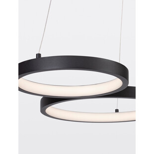 Lampa wiszące okręgi nowoczesne Raan LED 55cm czarna