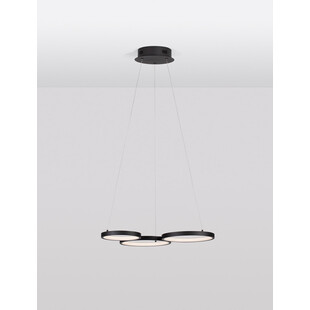 Lampa wiszące okręgi nowoczesne Raan LED 55cm czarna